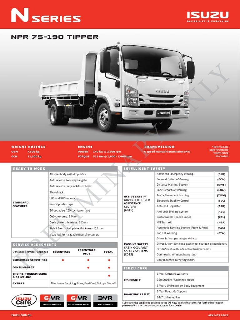 NPR 75-190 TIPPER_ARK1369_v02 | PDF | Manual Transmission | Clutch