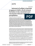 Containment of Sulfate in Leachate As Gypsum (Caso 2H O) Mineral Formation in Bio Cemented Sand Via Enzyme Induced Carbonate Precipitation