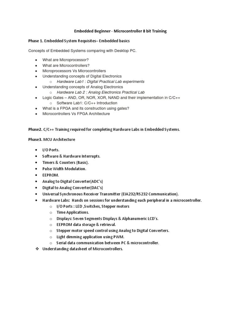 Embedded Systems Training for Beginners | PDF | Teaching Methods ...