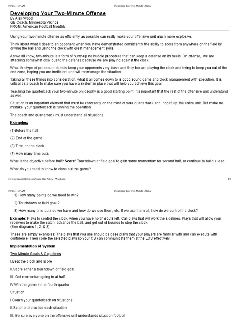 Developing Your Two Minute Offense Pdf