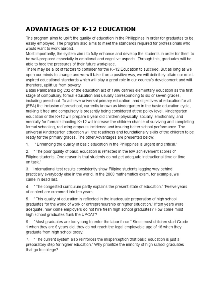 Effectiveness of k-12 curriculum in the philippines essay picture