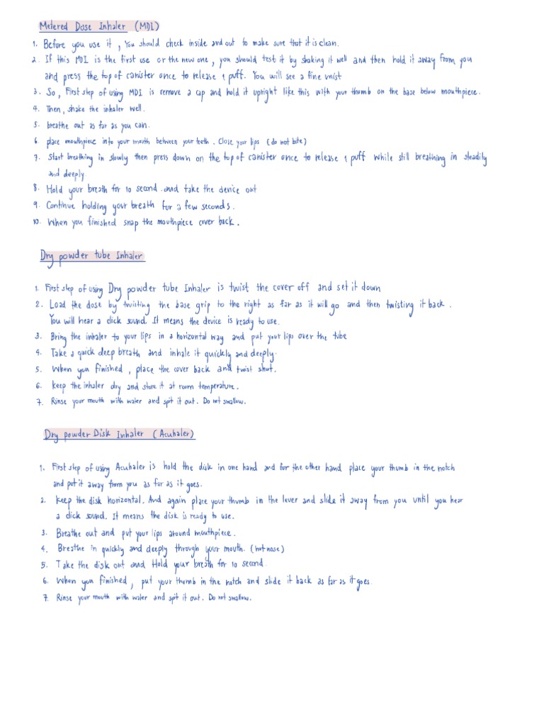 How To Use Inhaler - Sunichya095 | PDF