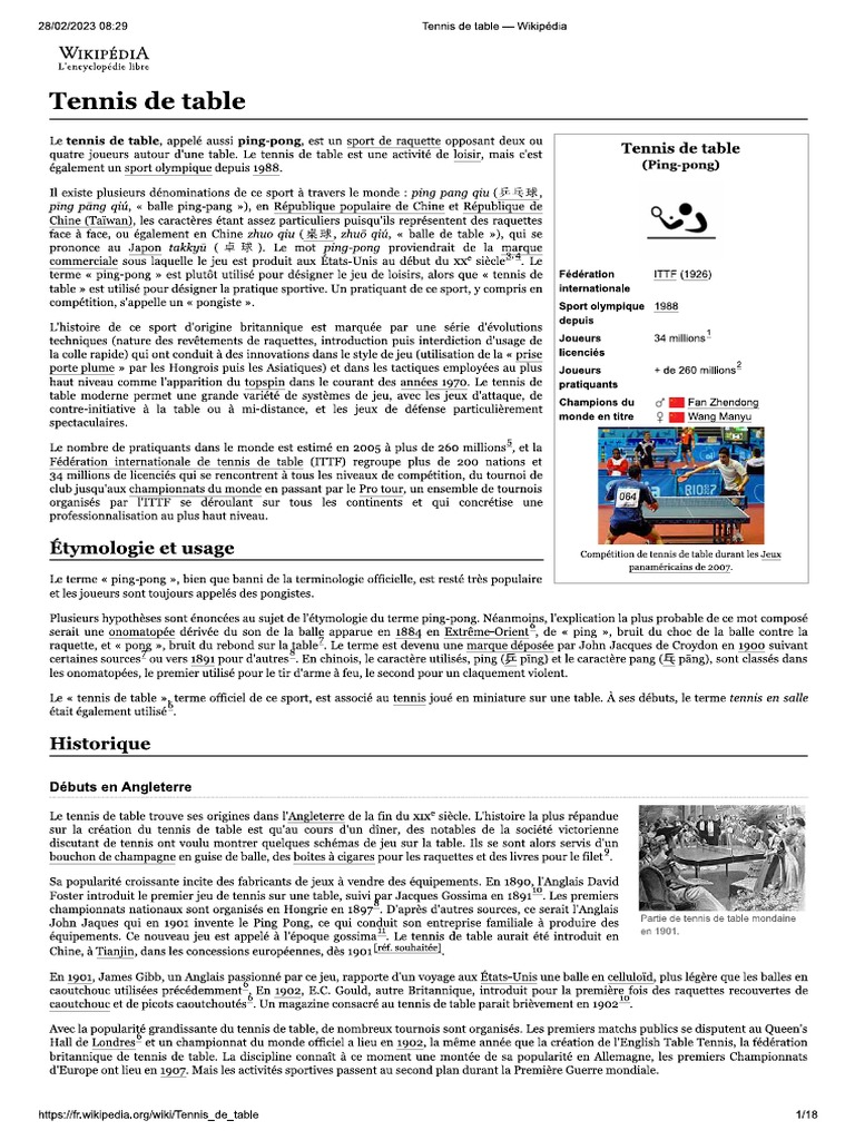 Tenis de Table | PDF