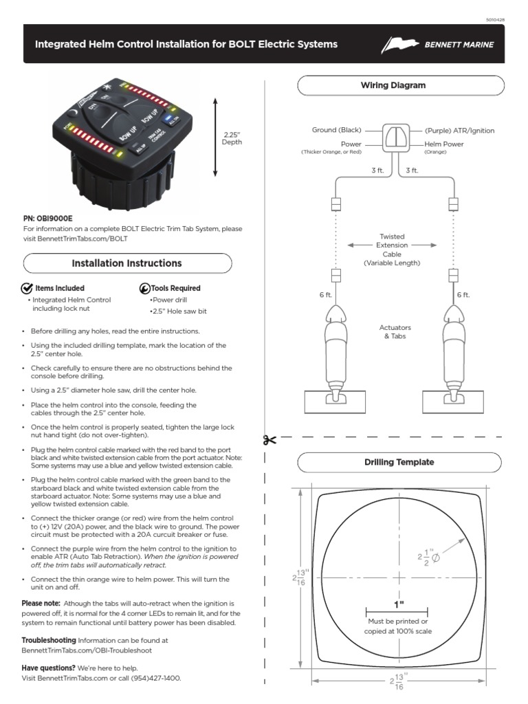 Bennett Electric Actuator For BOLT Trim Tab Systems