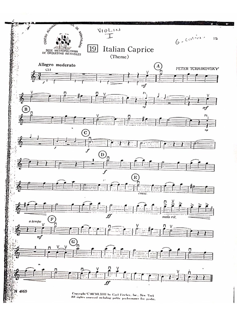 Italian Caprice (Theme) falta Score PDF