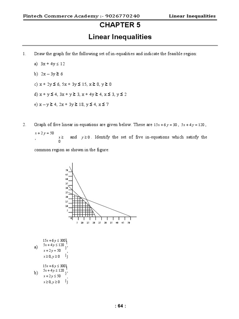 Linear Inequalities Practice Guide | PDF