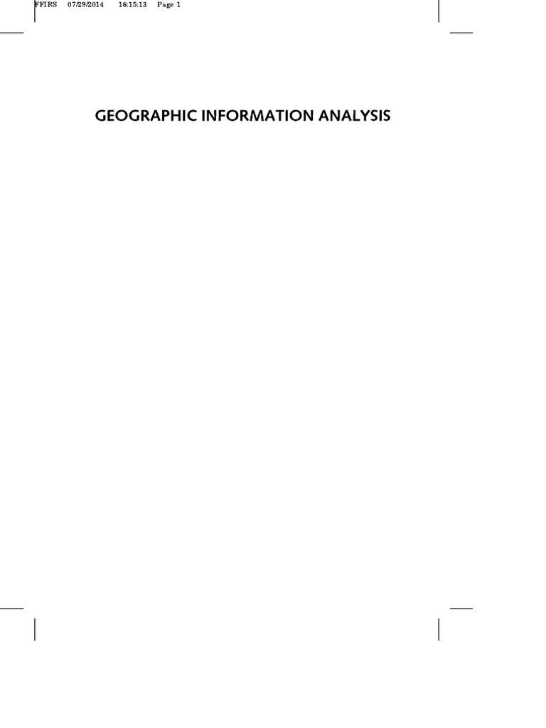 Geographic Information Analysis | PDF