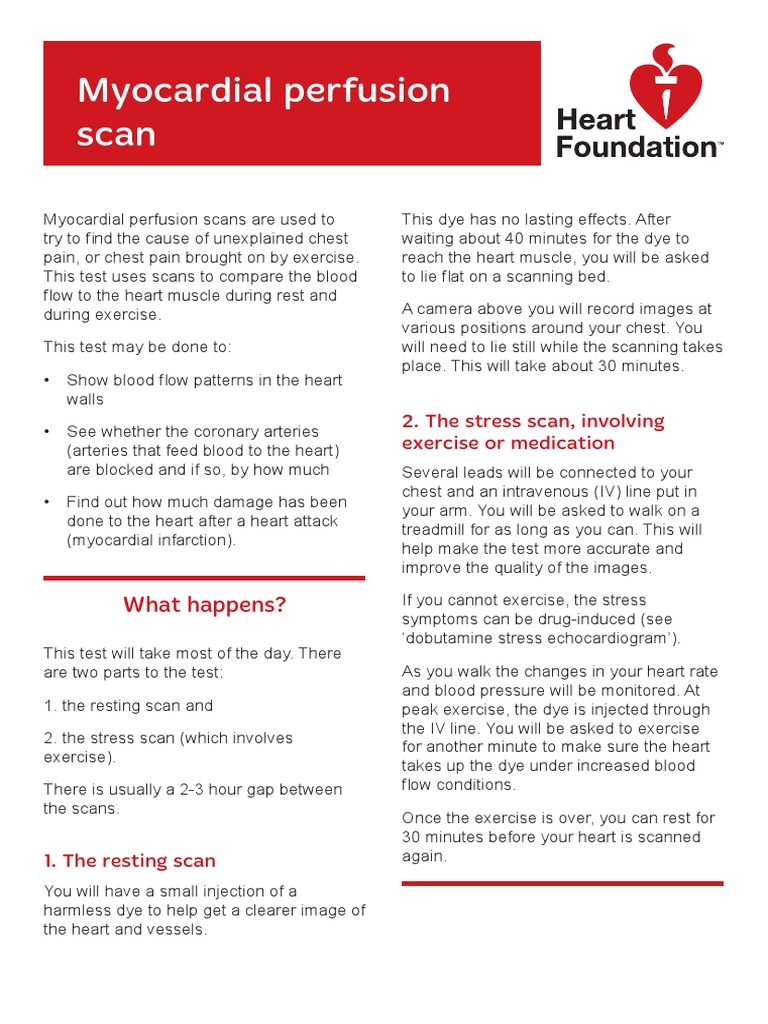 What to Expect During a Myocardial Perfusion Scan PDF