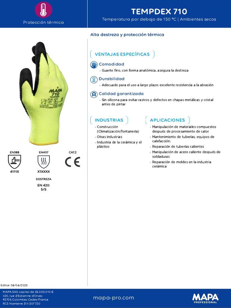 MAPA DataSheet TempDex 710 MX Es | PDF