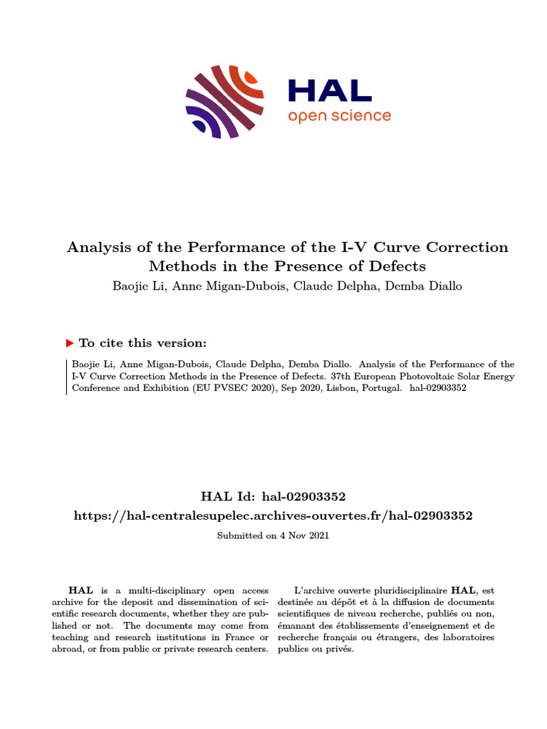 Analysis of The Performance of The I-V Curve Correction Methods in The ...