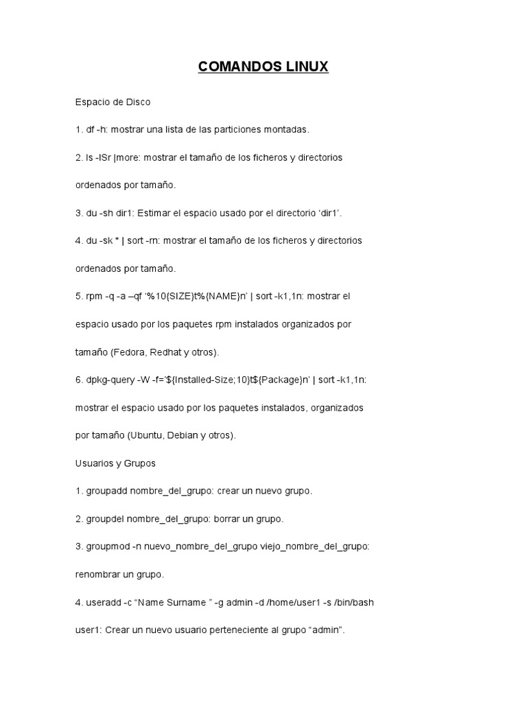 Comandos Linux V | PDF