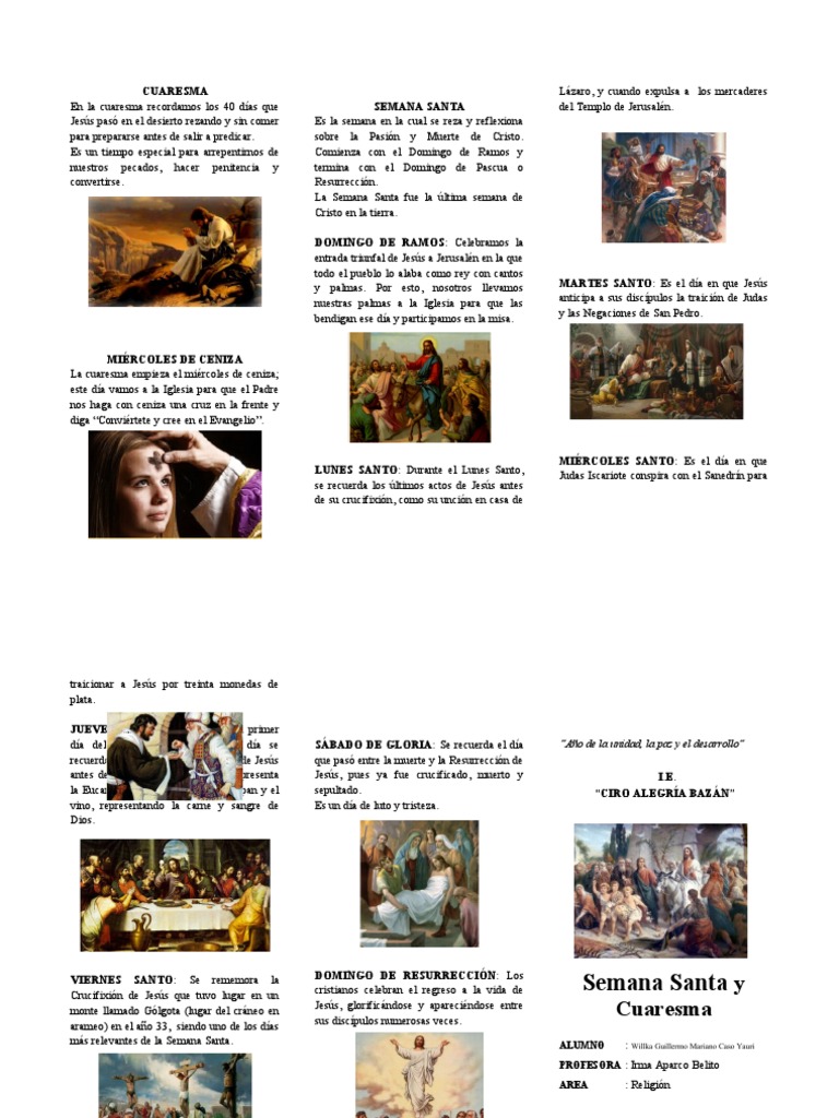 Cuaresma y Semana Santa: Significado y Ritual | PDF | Pascua de ...