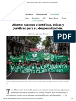 Aborto - Razones Científicas, Éticas y Jurídicas para Su Despenalización