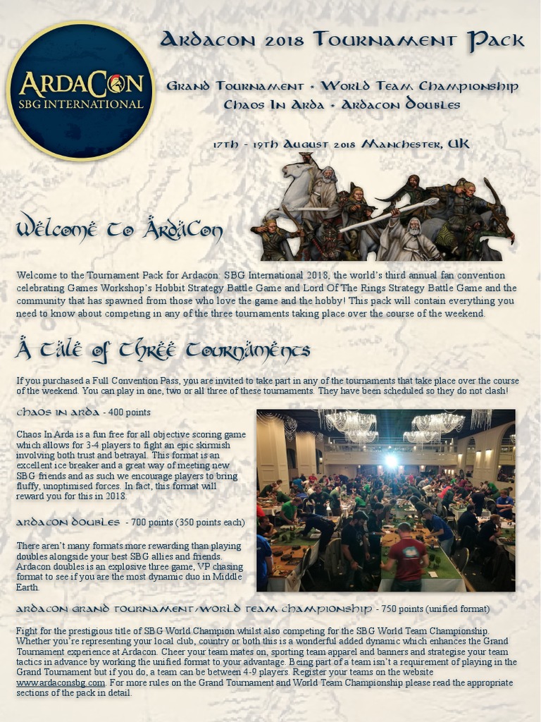 Ardacon 2018 Tournament Pack | PDF | Tournament