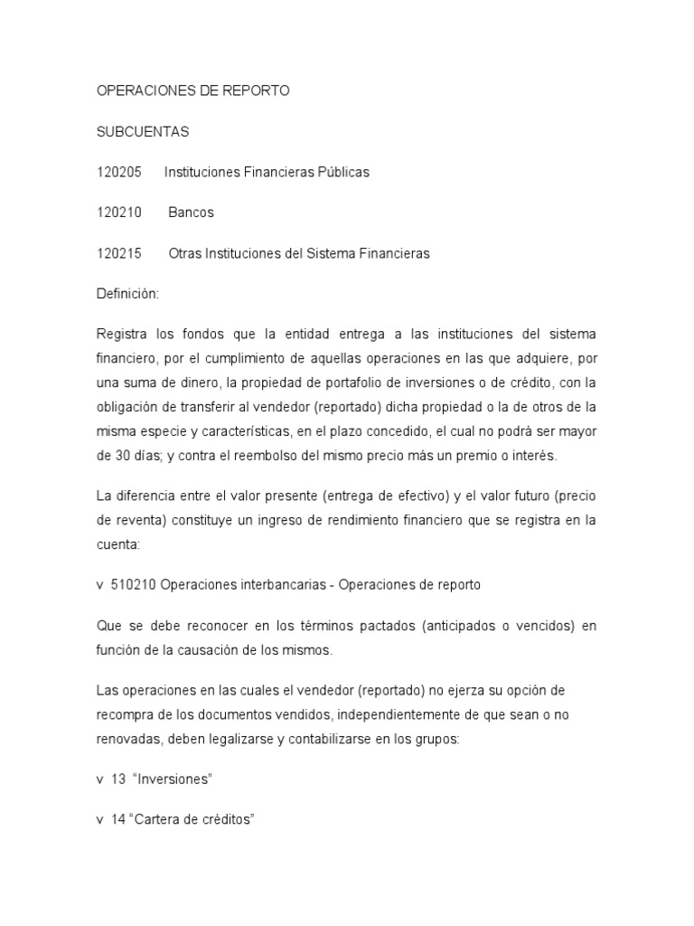 Operaciones de Reporto Financiero | PDF | Bancos | Economias