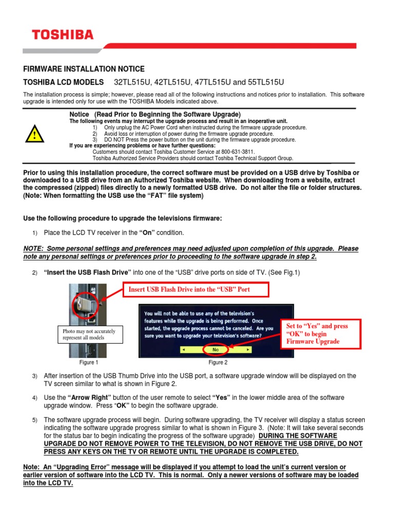 Toshiba TV Firmware Update Guide | PDF | Usb Flash Drive | Computer Science