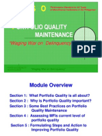 Portfolio Quality Maintenance