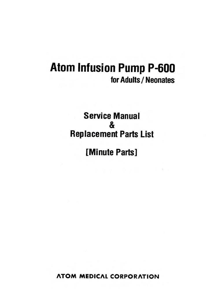 MANUAL DE SERVICIO BOMBA DE INFUSION ATOM PM 600 PDF