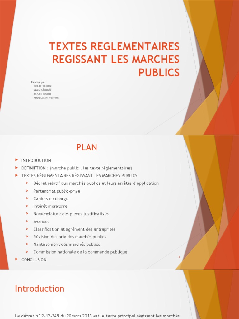Textes Réglementaires des Marchés Publics | PDF | Marché (Économie ...