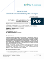 Alerta Sanitaria - 165-2023 - Ventilador Controlado de Microprocesador de Cuidados Intensivos