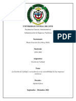 Anteproyecto, La Gestión de Calidad y La Sostenibilidad de Las Empresas Tur. 2019.2902