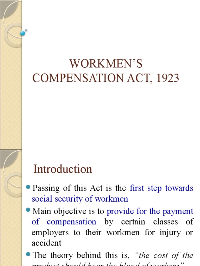 Unit Iii Workmen's Compensation Act, 192 PDF Employment Workers