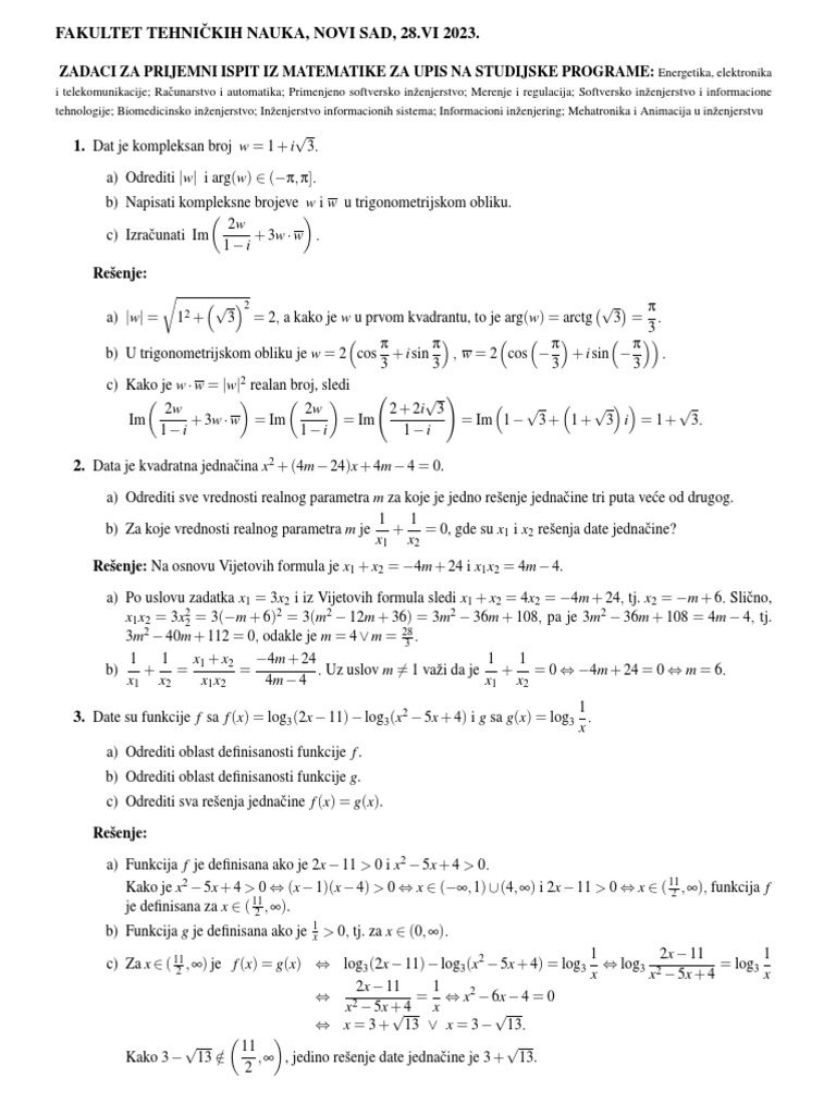 Resenja Testa P1 | PDF