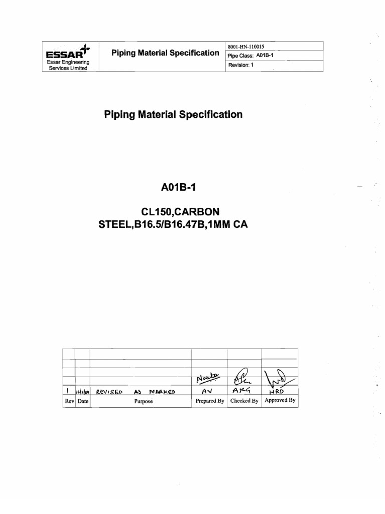 Piping Material Specification Document | PDF