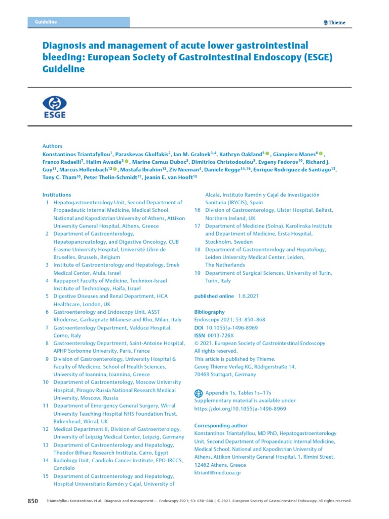 Diagnosis and Management of Acute Lower Gastrointestinal Bleeding