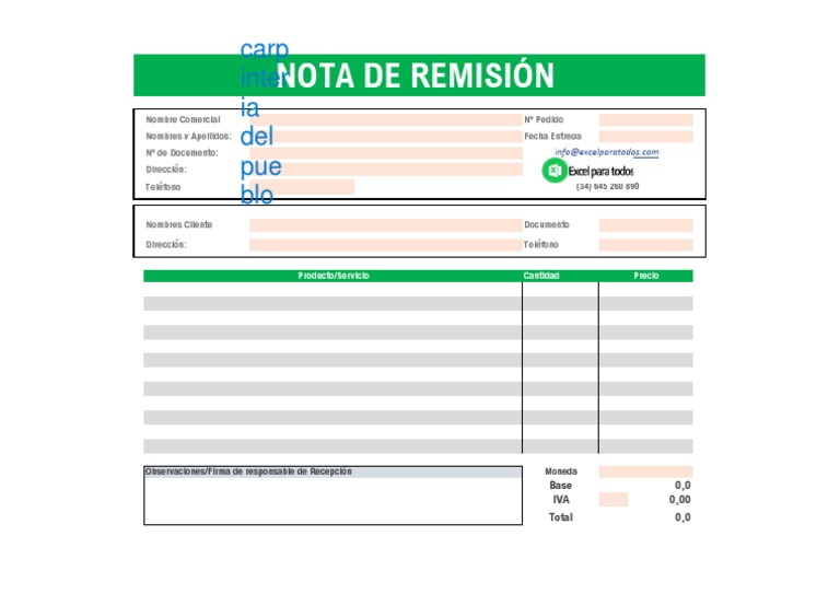 Ejemplo de Nota de Remisión Completa | PDF