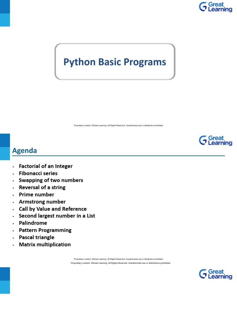 Python basic programs pdf
