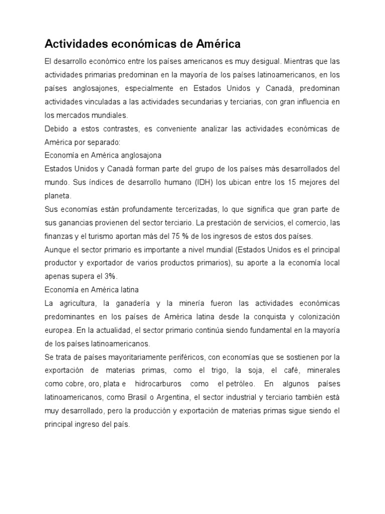Actividades Economicas | PDF