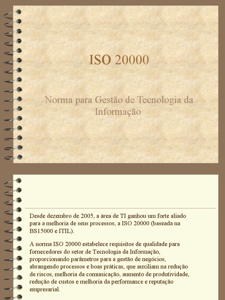 Norma ISO 20000 para Gestão de TI | PDF