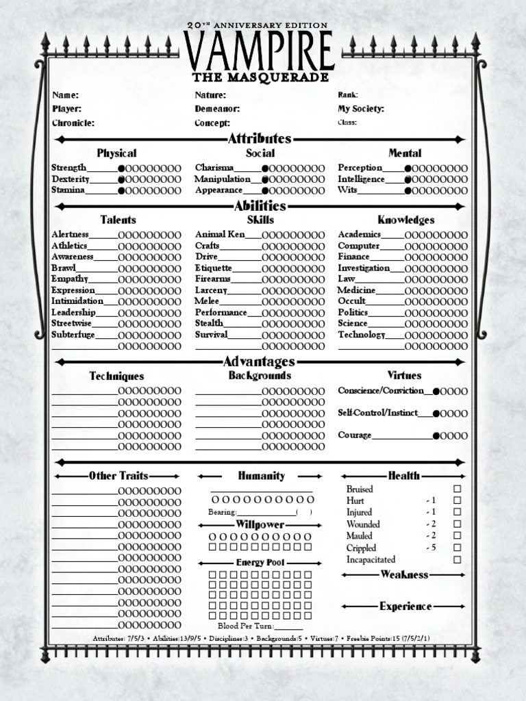 Tokyo Abyss Character Sheet | PDF