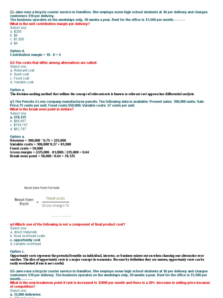 20200914 BreakEven Point, Fixed Cost, Sunk Cost, Etc Download Free