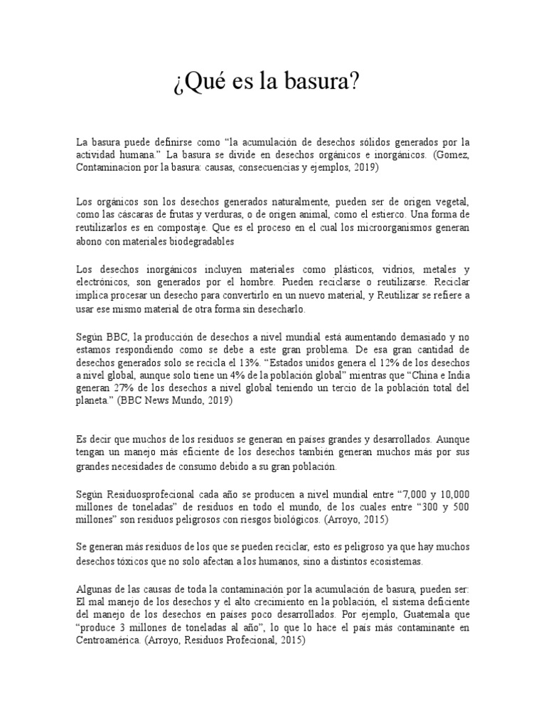 Definición y manejo de la basura | PDF | Residuos | Gestión de residuos