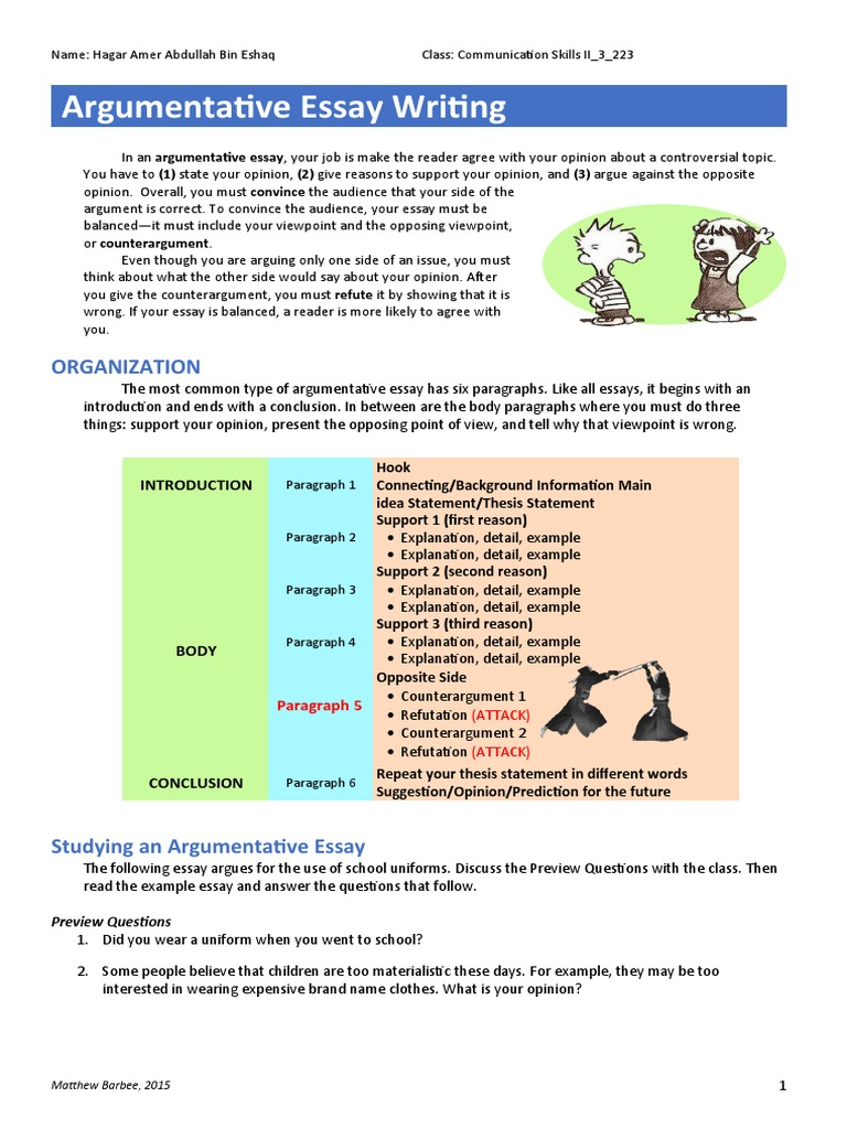 argumentative_essay_worksheets_5 | PDF