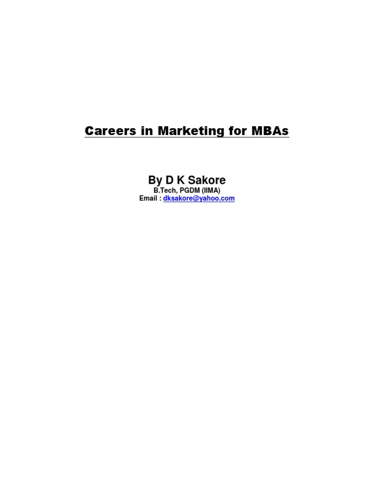 MBA Marketing Career Development Guide | PDF