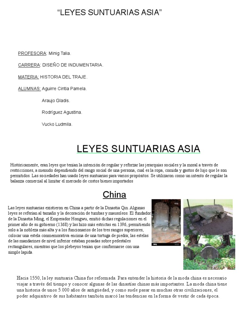 Leyes Suntuarias Asia PDF Ropa Softlines (venta minorista)