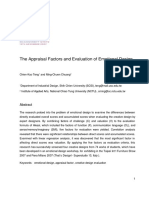 The Appraisal Factors and Evaluation of Emotional Design