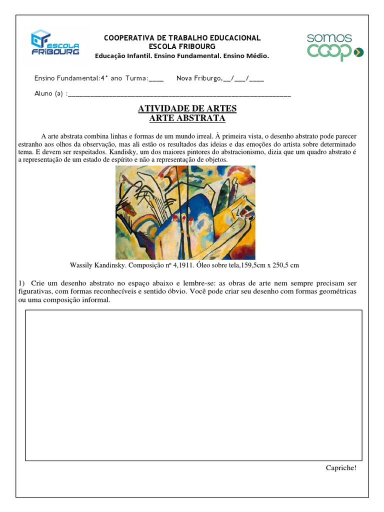 Atividade de Arte Abstrata 5º Ano | PDF