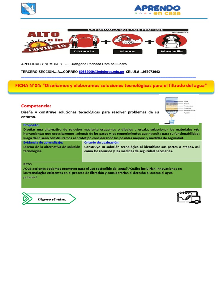 Ficha - 4 - 3er Grado - Sem2 - Exp7 - CT | PDF