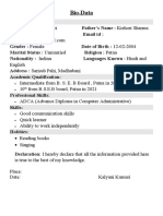 Kalyani Biodata