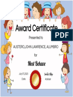 Awards Certificate