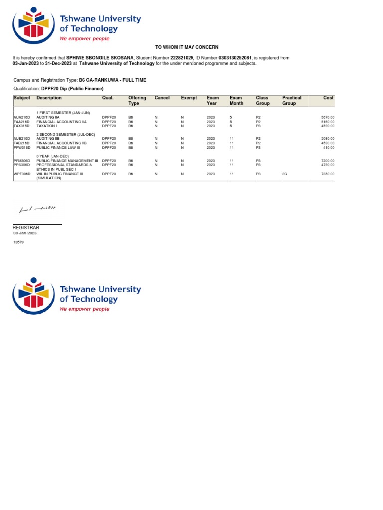 Proof of Registration | PDF