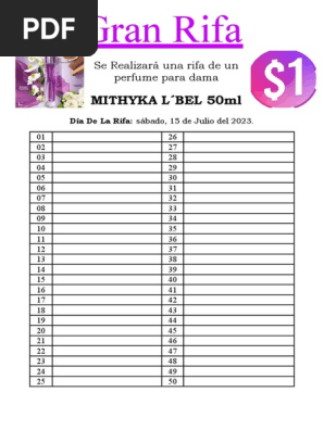 Lista Para Rifa De 50 Numeros Para Imprimir / Pin Em Numeracion Y ...