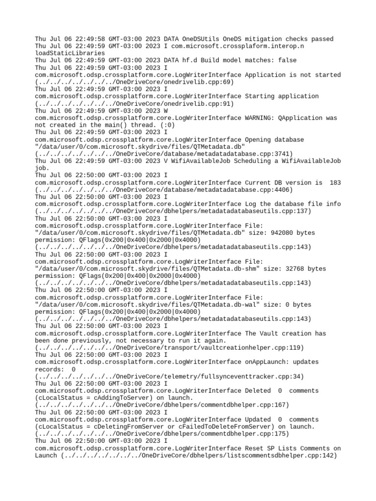 OneDrive App Launch Logs | PDF