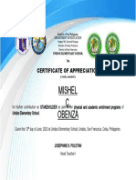 Certificate For Stakeholder (APPRECIATION)