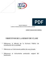 La Minuta y La Escritura Publica de Constitucion de La Sociedad