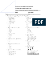 Soal Kelas 4 Bahasa Inggris